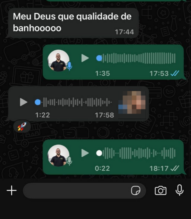 Depoimento sobre a qualidade do banho